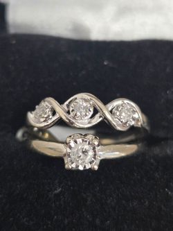 14kt WG wedding set