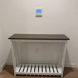 Modern Entryway Console Table (Wood & White)