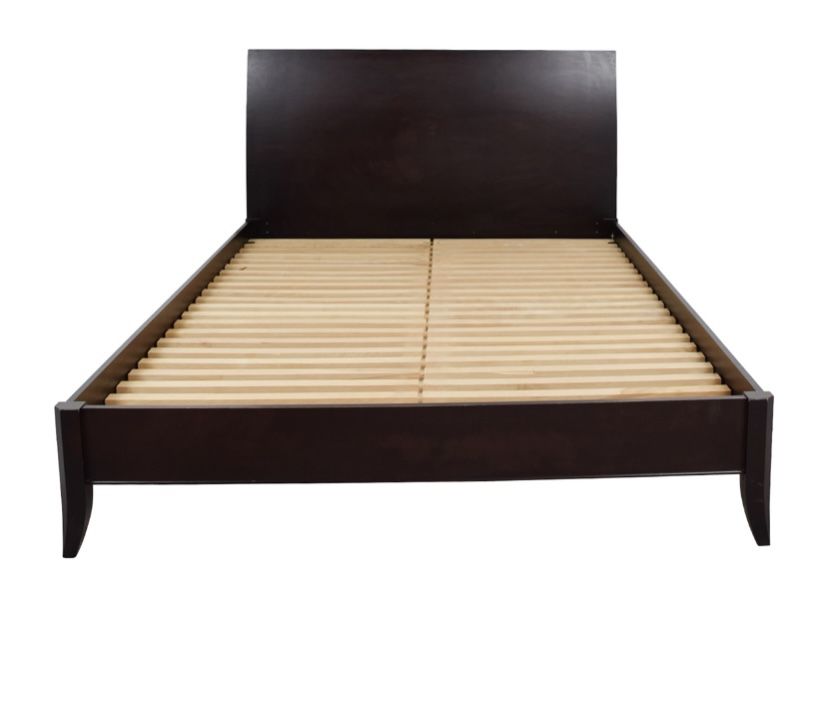 Crate & Barrel Baronet Solid Wood Queen Bed Frame