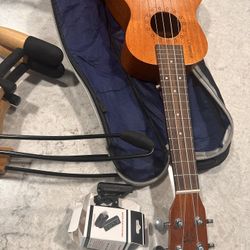 Ukulele, Carry Case, Stand And Tuner