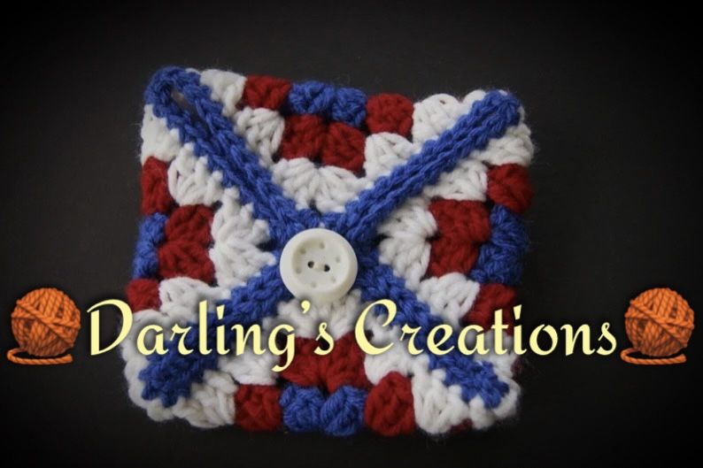 Handmade Crochet Mini Granny Square Pouch