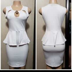 Fashion White Dress New Size S,M Avaliable Strech Material. 