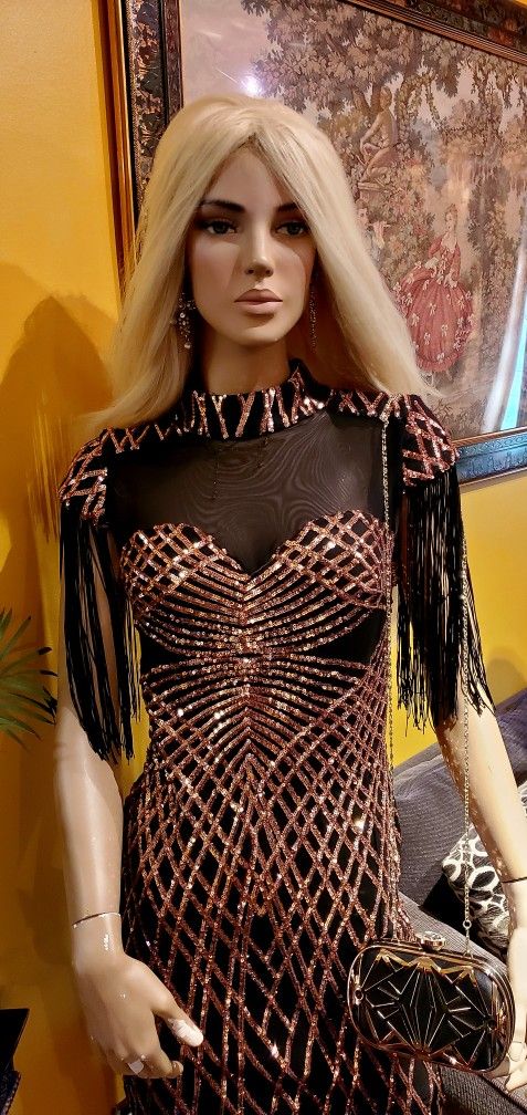 Sequin Fringed Dress