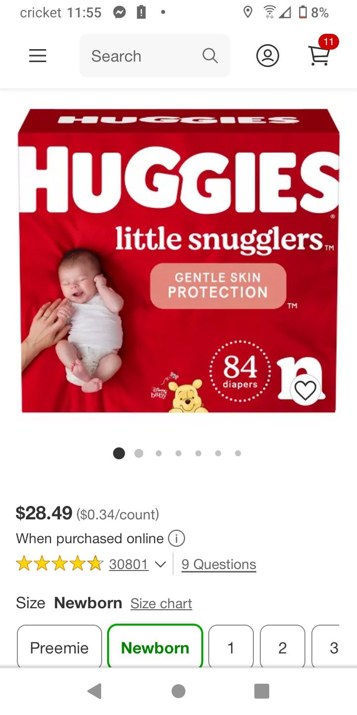 Newborn Huggies 76ct