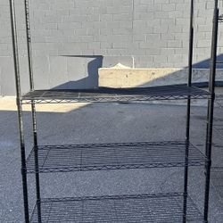 Large Chrome Metal Utility shelving unit Wire Shelves black L48”*D18”*H75”(address in description) 👇delivery 🚚 available within 15 miles with extra 