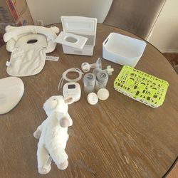 Baby stuff - soft pillows, dishwasher basket, breastfeeding pump and more