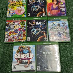 Xbox One Starlink Shape Up Super Monkey Ball Override Mass Effect Zumba Bomberman $40 for all 8 Games
Starlink Battle For Atlas $5
Shape Up $10
Super 