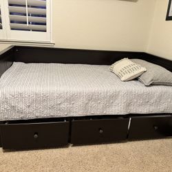 Twin Daybed with Storage & Bedding Set - $280