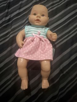 Vintage 2002 CITITOY Baby Doll Blue Eyes With Dress 12”