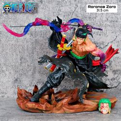 Anime One Piece Roronoa Zoro One Knife Flow Wave Fight Figure Statue Gift