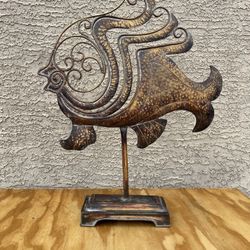 28” Fish Decorative Metal Floor Art Statue Sea Life Ocean Home Patio Garden Decor Indoor Outdoor 