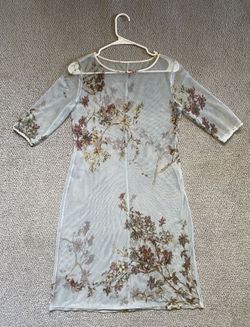 See-Through Baby Blue Floral Women's Mini Dress Size Small