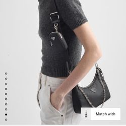 Black Nylon Crossbody Bag Purse