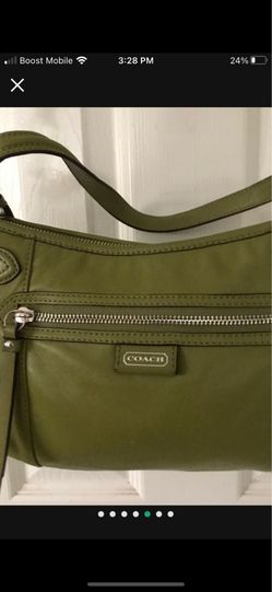 Coach antique green leather