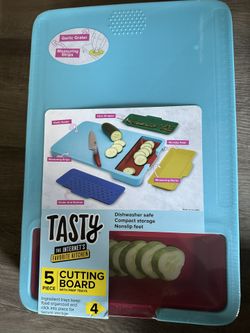 Tasty Five Piece Cutting Board Set New In Package