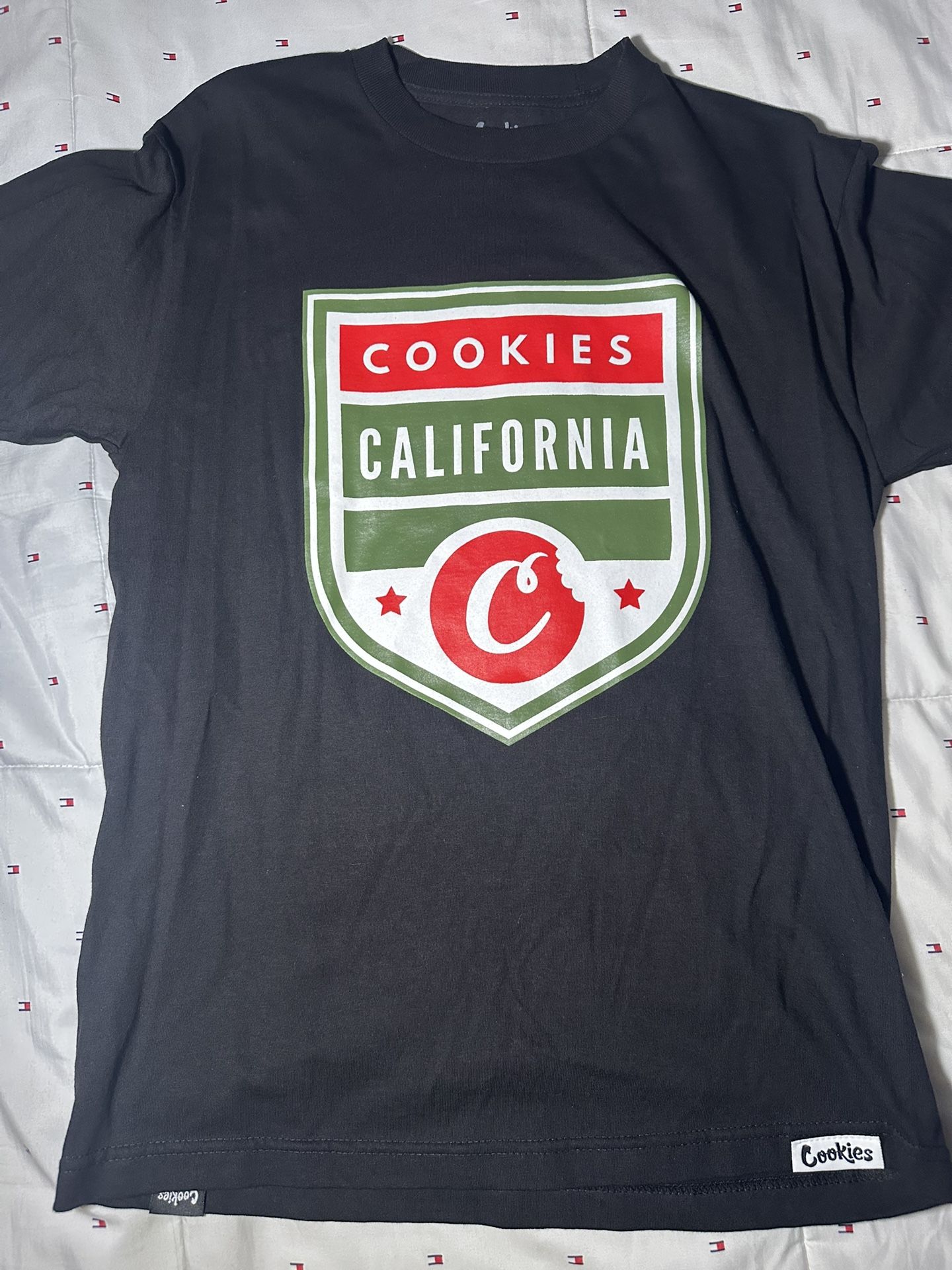 Cookies Shirt Men’s Black Size M Zip Graphic Print 100% Cotton California - NEW