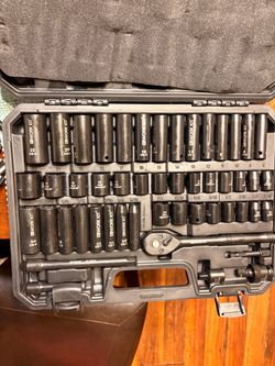 WorkKit CR-V Socket Set with Ratchet and Case