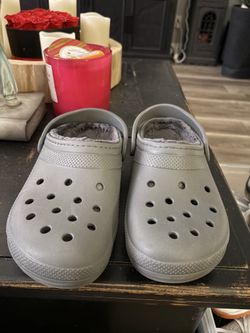 Crocs Classic Lined Clog Mule Shoes Womens Size 7 Gray