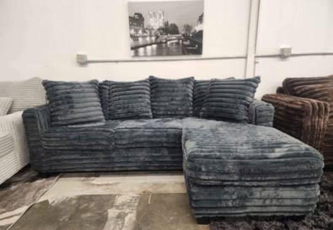 New Upgraded Chaise Sofa!! Brand new Byers Market Gunmetal Grey Chaise Sofas
