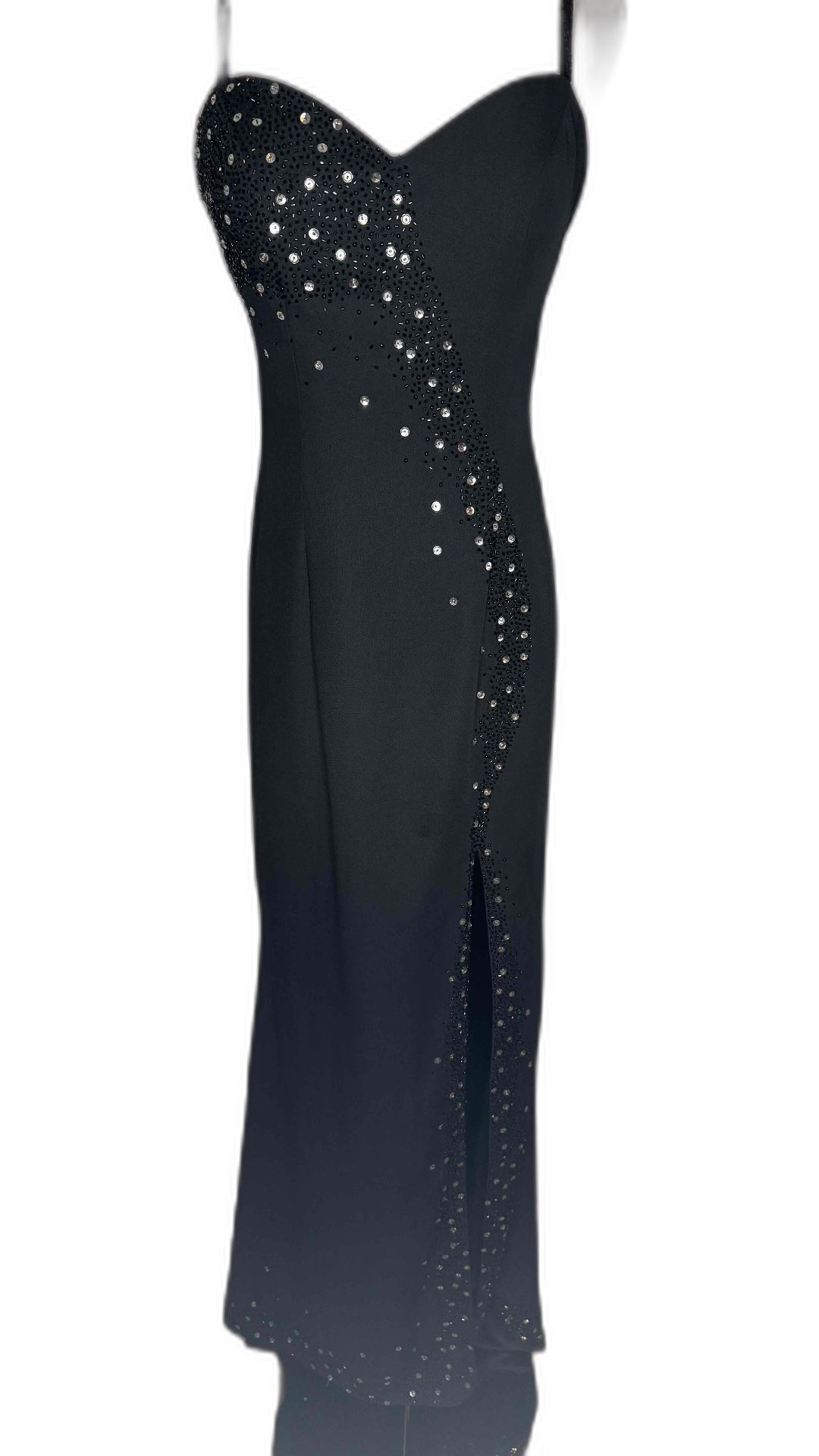 Party Time Black Silver Sequined Prom Dress Size 4