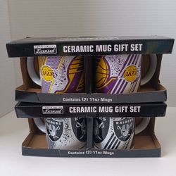 Lakers and Raiders Ceramic Mug Gift Set - Logo Brand