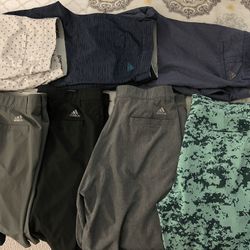 GOLF SHORTS & PANTS BRAND- UNDER ARMOUR, ADIDAS, PUMA LIKE NEW, BARELY USED SIZE 36 WAIST $10 EACH 