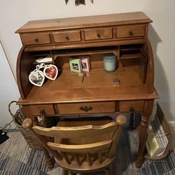 Antique Wood Desk/chair