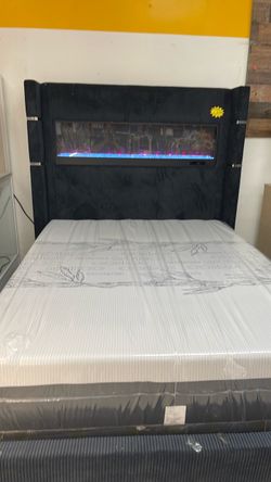 Tisdall Upholstered Queen Flame Bed