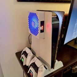 PS5 Disc Edition + Upgrades + 2 Controllers + Game - Excellent Condition