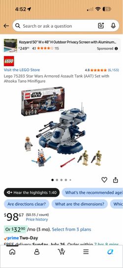 LEGO Star Wars Armored Assault Tank Set 75283