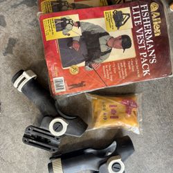 Fishing Kit- 2 Rod Holders With Mount, 2 Vests And Flotation Device