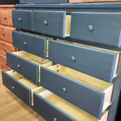 Pinewood Dresser  9 drawer  Grey
