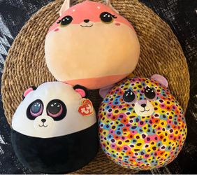 Three large TY Squishmellows