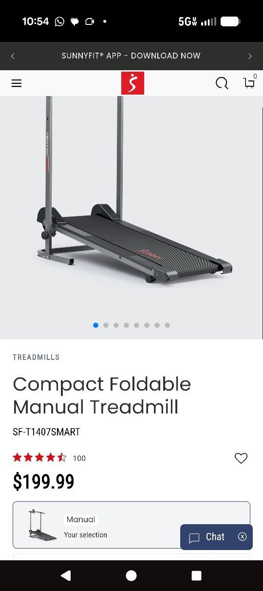 Compact Foldable Manual Treadmill