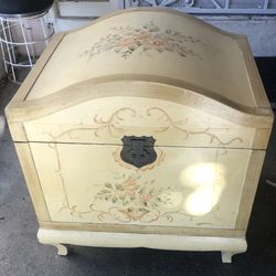 Vintage Hand Painted Wooden Chest Box