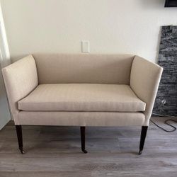 Beige Upholstered Bench/Loveseat