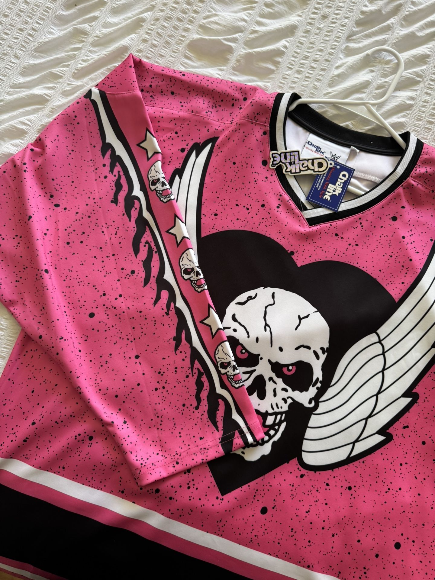 Bret Hart Speckle Pink Hockey Jersey XL