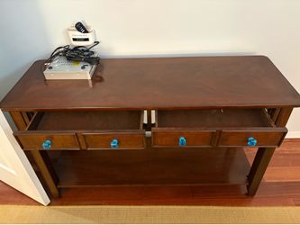 Buffet/ Foyer table w drawers & floor shelf