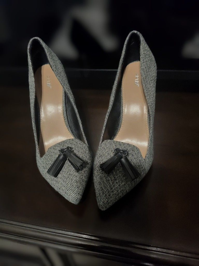 Women's Heels, Gray, Tweed