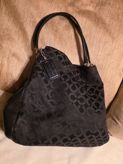 Coach Black Signature Op Art Tote Bag