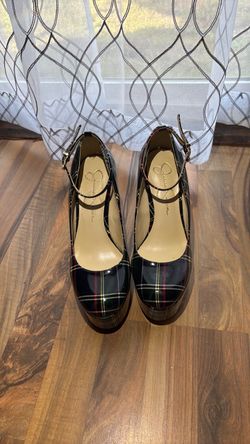 Jessica Simpson Plaid Patent Heels
