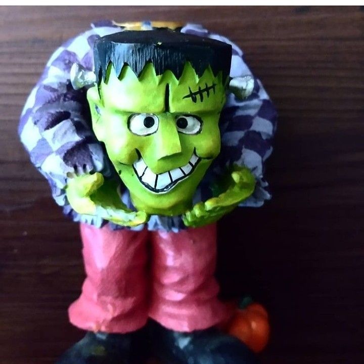 Ceramic Frankenstein Holding His Head Tea Candle Holder