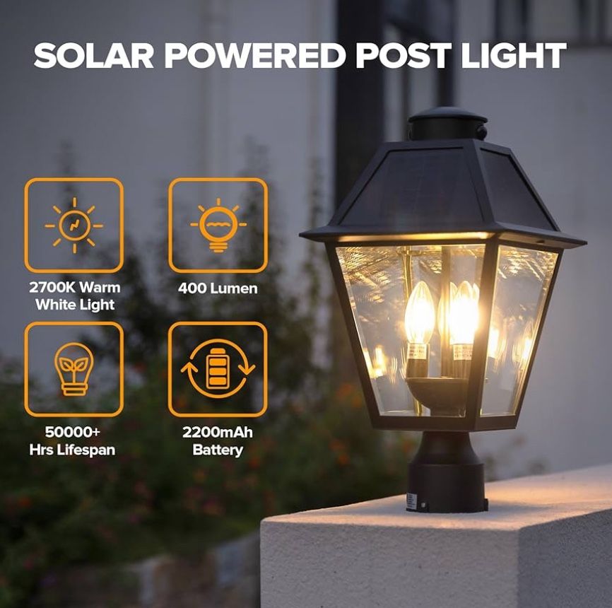 Solar Powered Post Light 