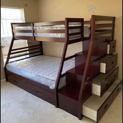 Twin Over Full Bunk Bed With TRUNDLE 🟢🟢 Financing Available 🟢🟢New