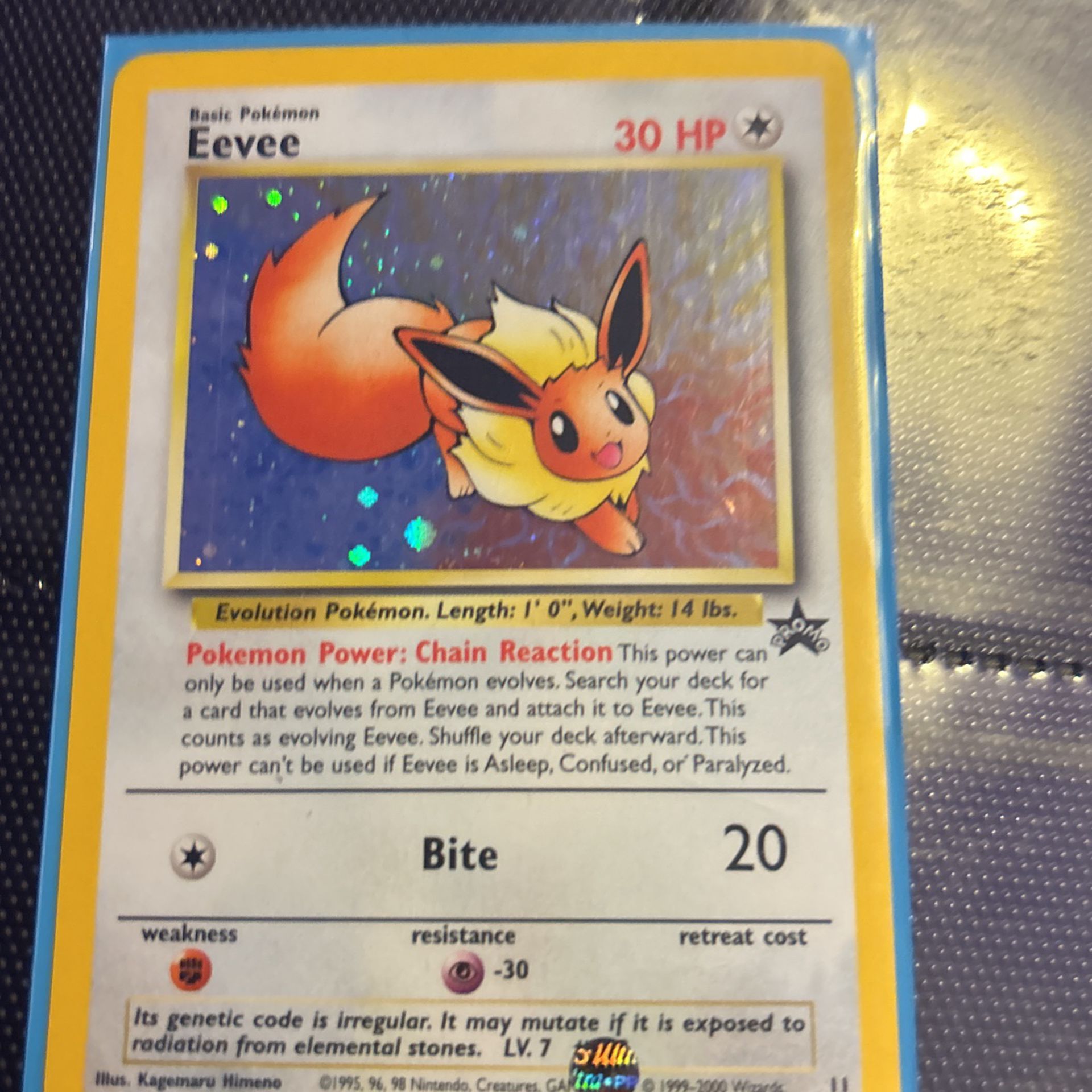Rare And Old Eevee Pokemon Card In Good Condition
