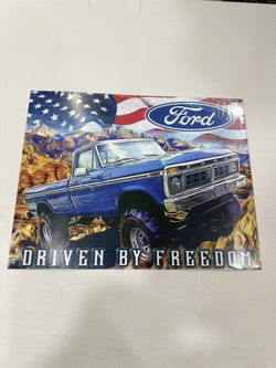 Ford Freedom Truck Tin Sing-Nostalgic Vintage Metal Wall Decor 