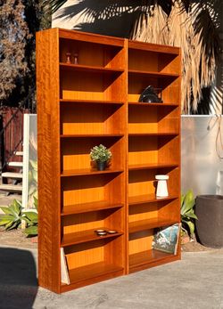 Danish Modern Mid Century Vintage 2-Piece Tall Bookcase Set – Denmark