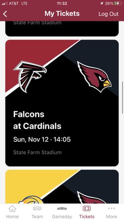 Falcons at Cards $100. 7th Row Section 135