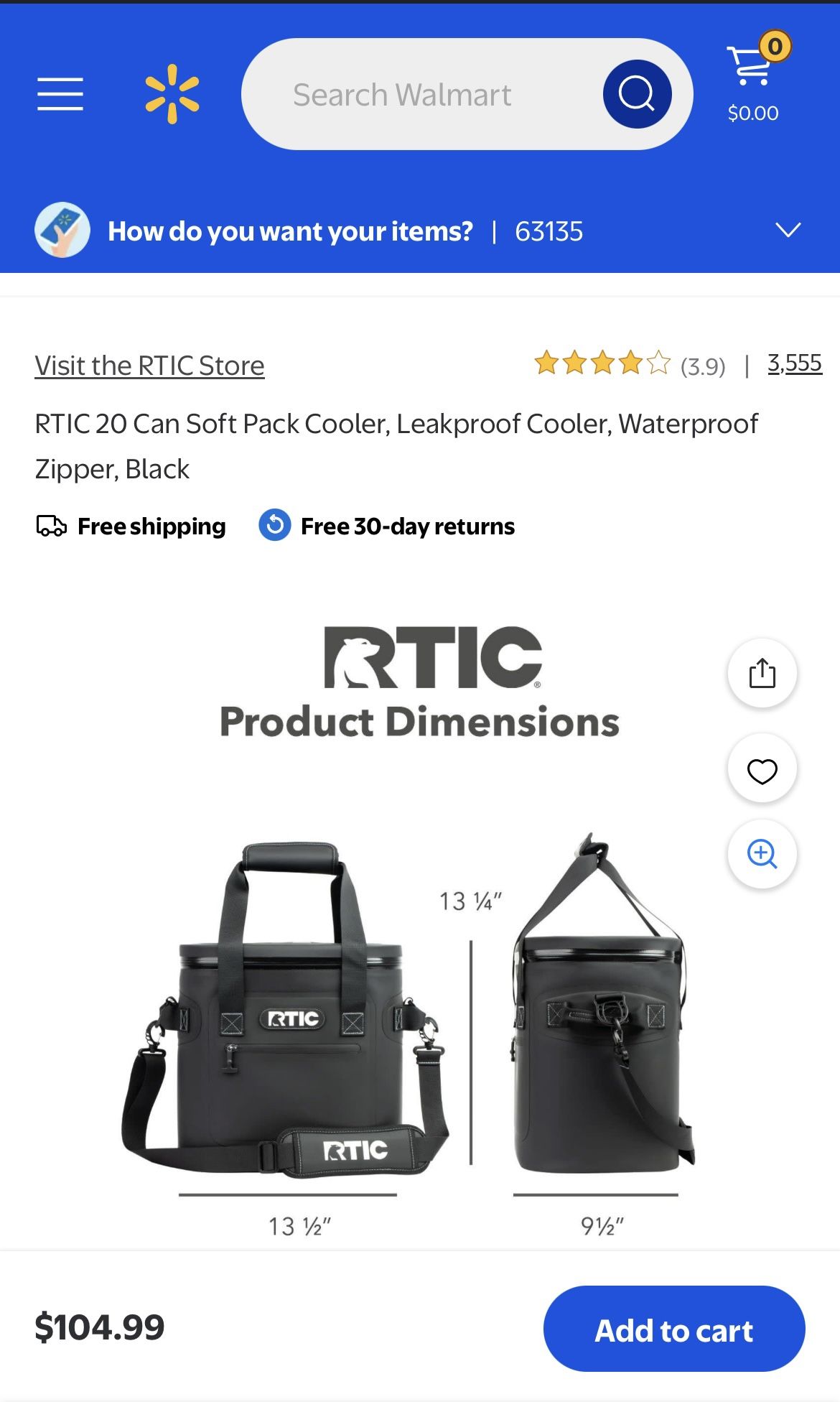 RTIC 20 Can Cooler Never Used