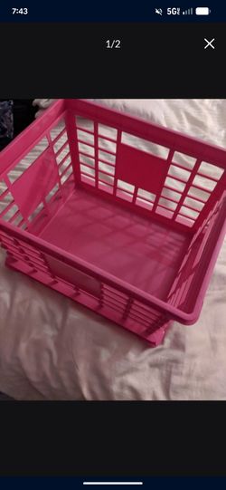 2 Pink Plastic Crates